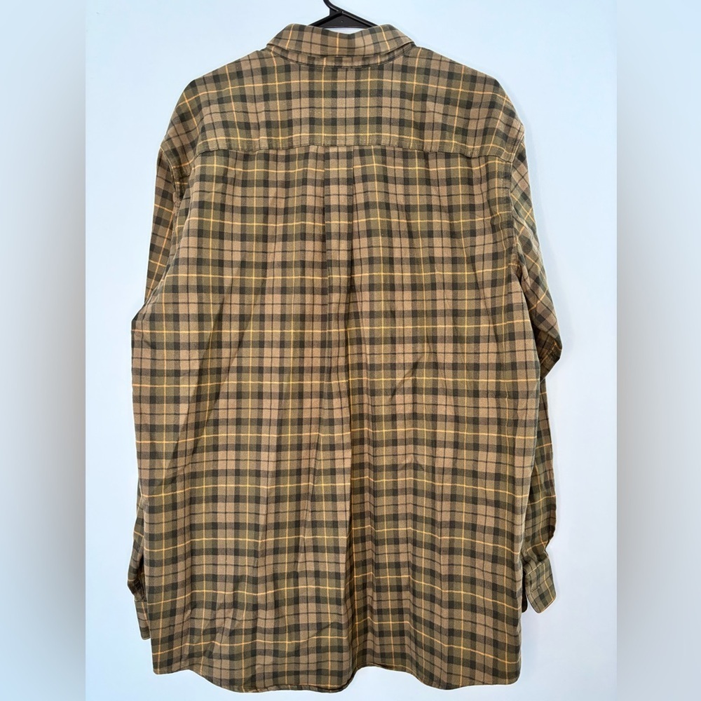 LL Bean Mens Classic Fit Button Down Shirt Green Plaid Size Large Tall - Picture 2 of 4